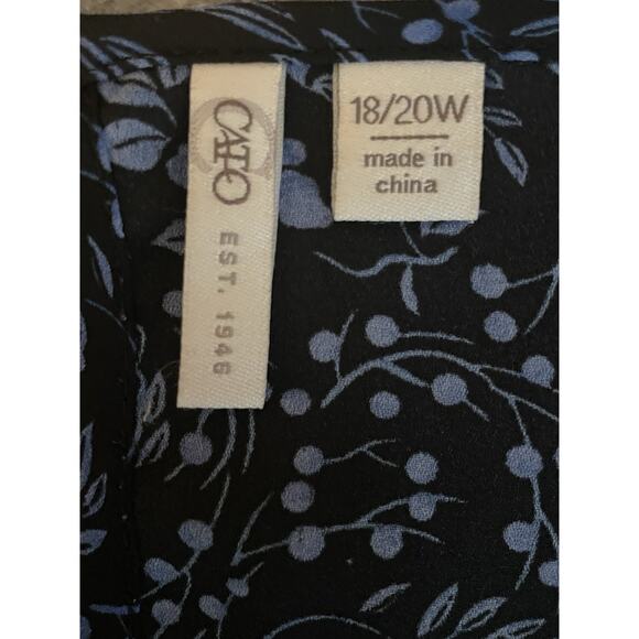 CATO Boho Peasant Top Blouse Size 18/20W Floral Fairy Pleated Floune Hem Stretch - Picture 5 of 10